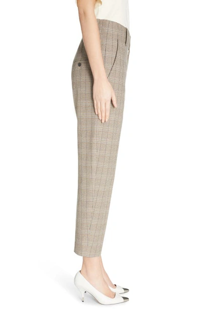 Isabel Marant Lagao Plaid Cotton Blend Ankle Trousers In Beige/ Blue