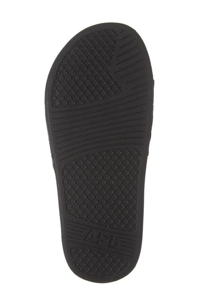 Apl Athletic Propulsion Labs Techloom Logo-embossed Leather Slides In Black