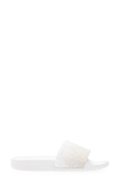 Shop Apl Athletic Propulsion Labs Big Logo Techloom Knit Sport Slide In White / Pastel Melange / Ombre