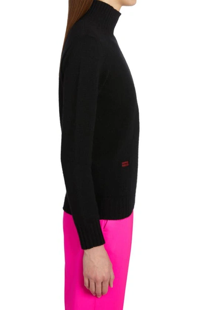 Shop Agnona Cashmere Mock Neck Sweater In K09-black