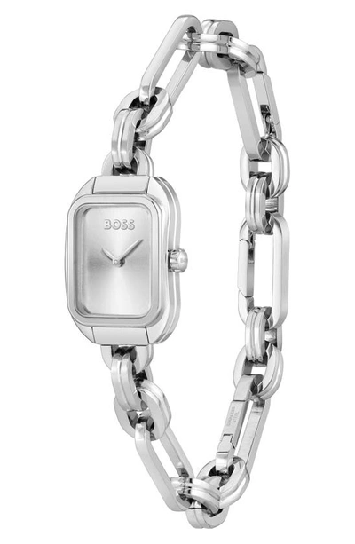 Shop Hugo Boss Hailey Chain Bracelet Watch, 19mm In Silver