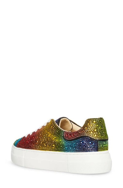 Shop Betsey Johnson Sidny Crystal Pavé Platform Sneaker In Rainbow