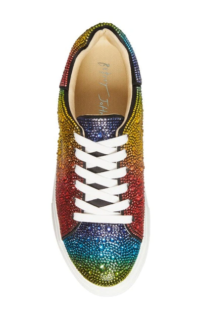 Shop Betsey Johnson Sidny Crystal Pavé Platform Sneaker In Rainbow