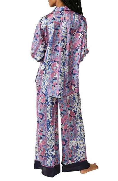 Shop Free People Dreamy Days Mixed Print Pajamas In Royal Combo