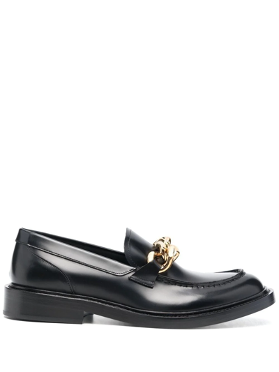 Shop Versace Hardware-detail Loafers In Black