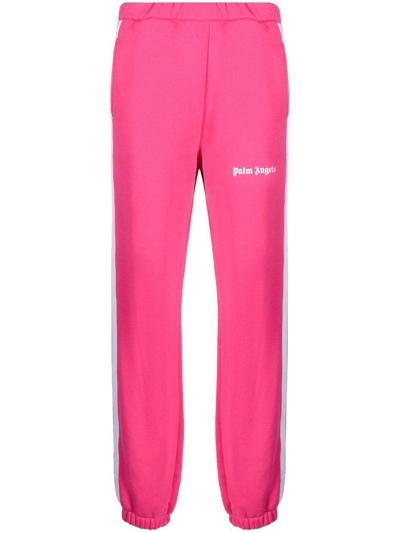 Shop Palm Angels Logo-print Cotton Track Pants In Pink