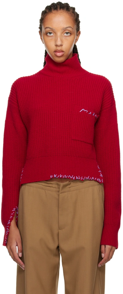 Shop Marni Red Droptail Sweater In 00r71 Chilli
