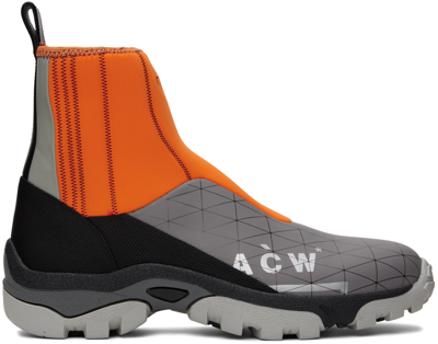 Shop A-cold-wall* Orange & Gray Nc.1 Dirt Boots In Bright Orange