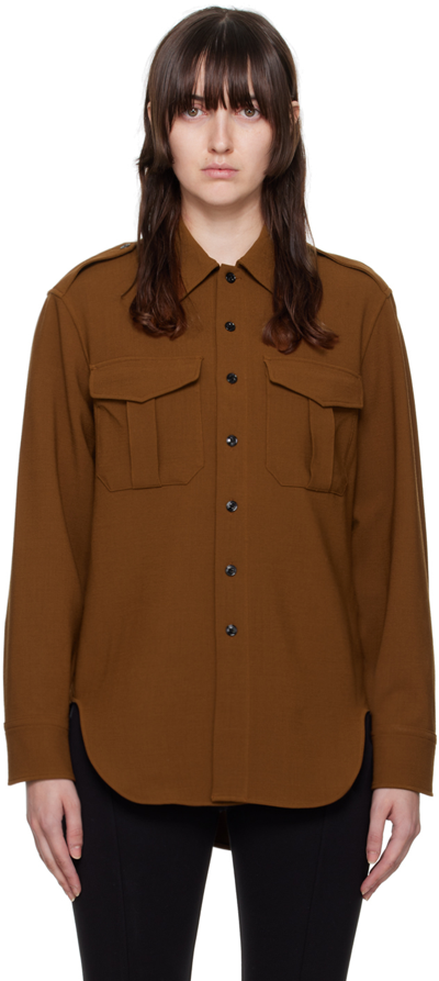 Rag & Bone Brown Howie Military Shirt In Camel