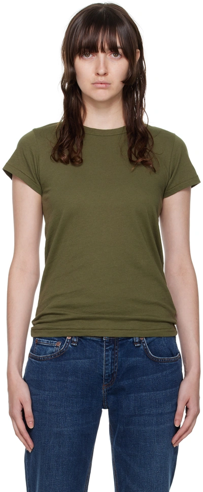 Shop Rag & Bone Green Garment Dye T-shirt In Olive