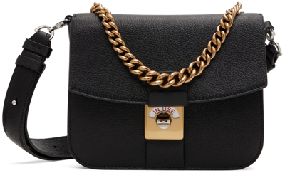 Shop Maison Margiela Black & White New Lock Shoulder Bag In T8013 Black