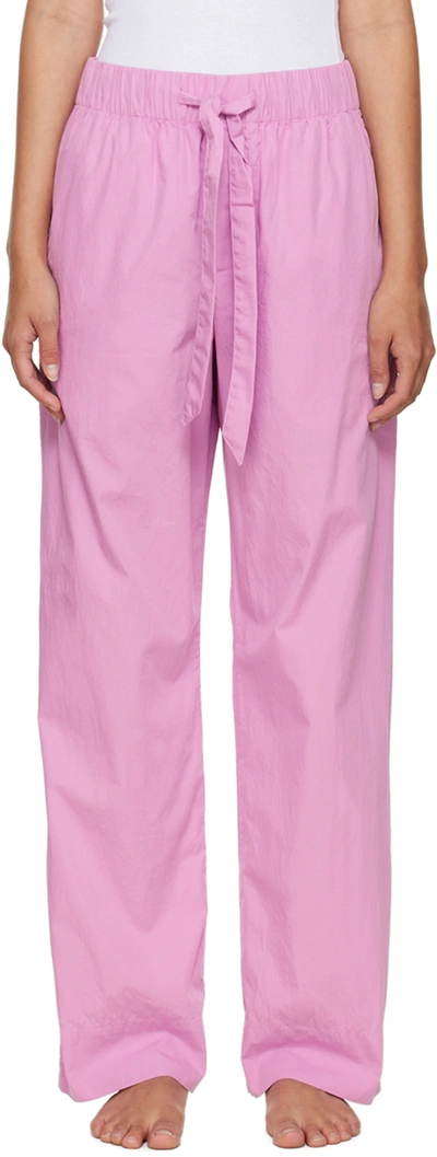Tekla Drawstring Organic-cotton Pyjama Trousers In Pp Purple Pink