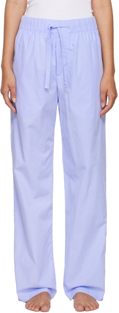 Shop Tekla Purple Drawstring Pyjama Pants In Sb Shirt Blue