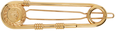 Shop Versace Gold Safety Pin Hair Clip In 3j000  Gold