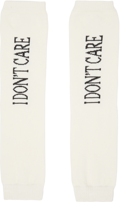 Shop Praying Ssense Exclusive Off-white 'i Don't Care' Leg Warmers