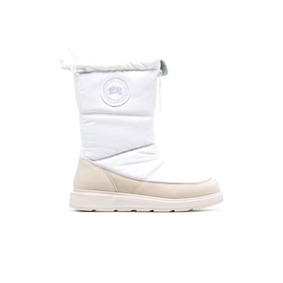 Shop Canada Goose Cypress Fold Over Quilted Boots - Women's - Calf Leather/rubber/fabric In White