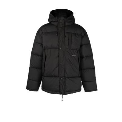 Shop Soulland Ian Logo Print Puffer Jacket - Men's - Polyester/recycled Polyester In Black