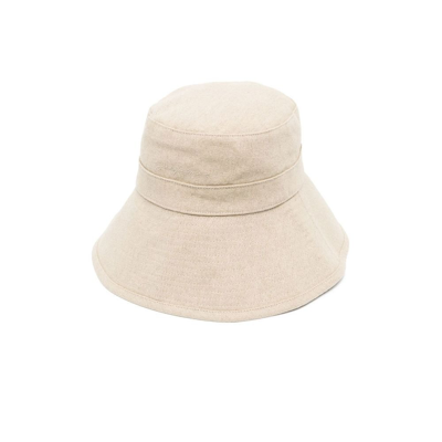 Shop Jacquemus Neutral Le Bob Linu Linen Bucket Hat In Neutrals