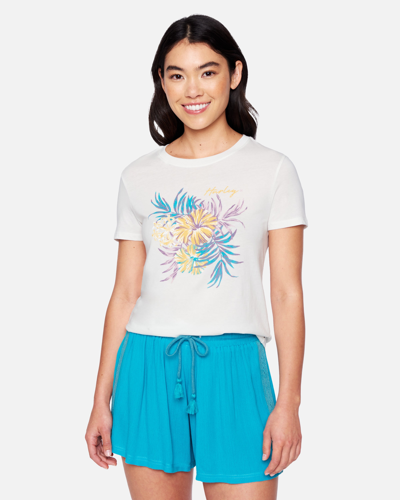 Shop Hybrid Apparel Women's Bloomin Classic Crew Short Sleeve T-shirt In Marshmallow