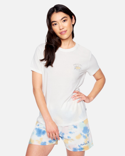 Shop Hybrid Apparel Outdoorsy Washed Relaxed Girlfriend Short Sleeve T-shirt In Marshmallow