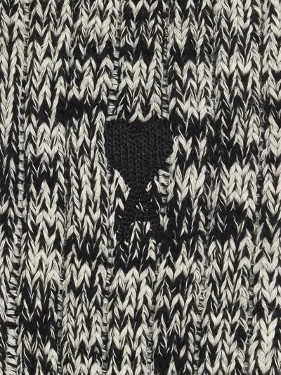 Shop Ami Alexandre Mattiussi Ami De Coeur Marl-knit Socks In Black