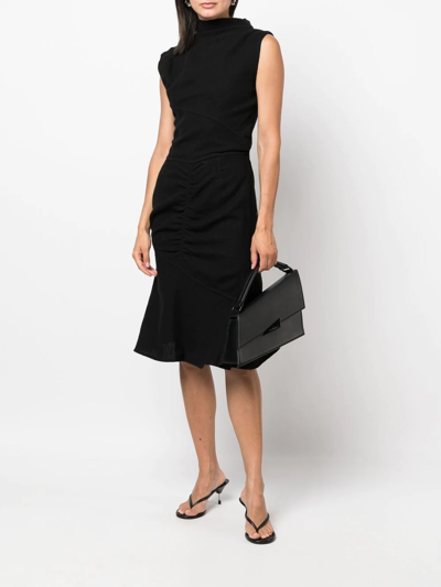 Shop Acne Studios High-neck Midi Dress In Black