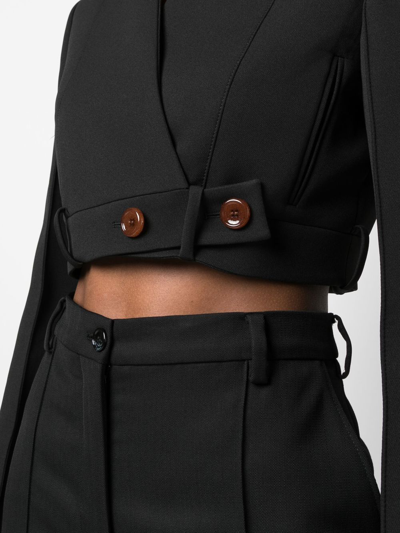 Shop Acne Studios Cropped Fitted Blazer In Black