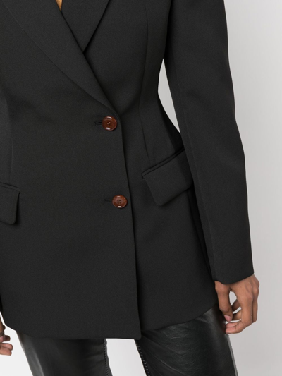 Shop Acne Studios Double-breasted Longline Blazer In Black