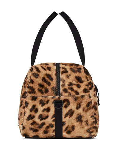Shop Saint Laurent Leopard-print Duffle Tote Bag In Brown