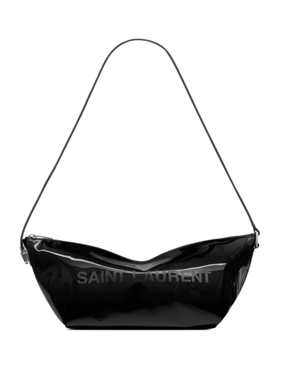 Shop Saint Laurent Logo-print Shoulder Bag In Black