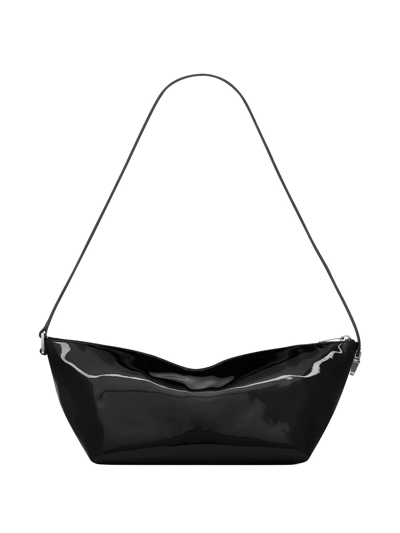 Shop Saint Laurent Logo-print Shoulder Bag In Black