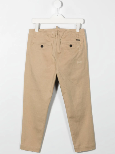 Shop Dsquared2 Teen Patchwork Chino Trousers In Dq707