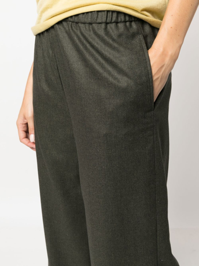 Aspesi Straight-leg Wool-cashmere Trousers In Green