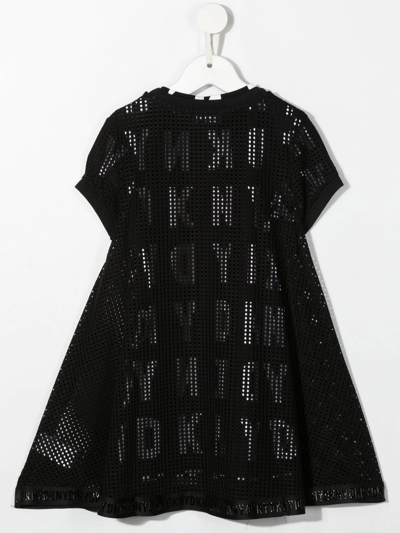 Shop Dkny Logo-mania Reversible Dress In Black