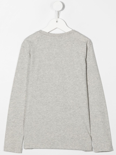 Woolrich Teen Logo-print Crew Neck Sweatshirt In Grey
