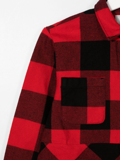 Shop Woolrich Organic-cotton Check Dress In Red