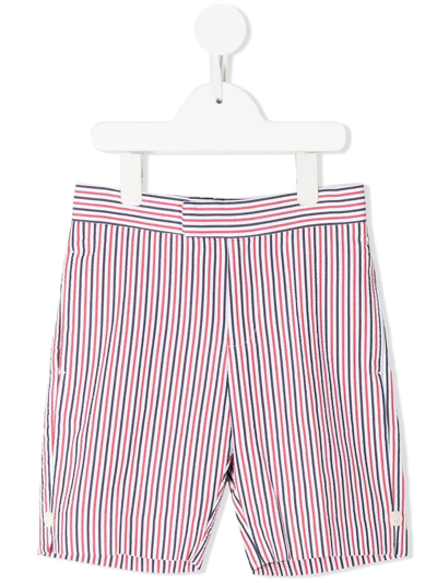 Shop Thom Browne Striped Straight-leg Shorts In Multicolour