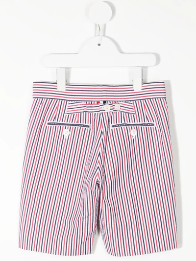 Shop Thom Browne Striped Straight-leg Shorts In Multicolour