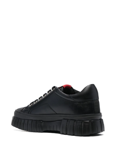 Shop Love Moschino Logo-print Low-top Sneakers In Black