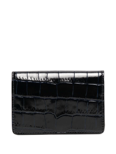 Smythson Crocodile-effect Cardholder In Black