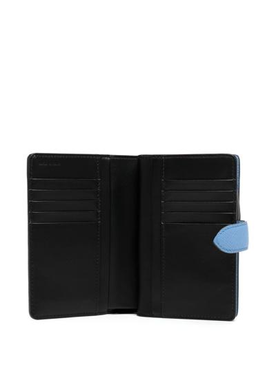 Smythson Leather Cardholder Wallet In Blue
