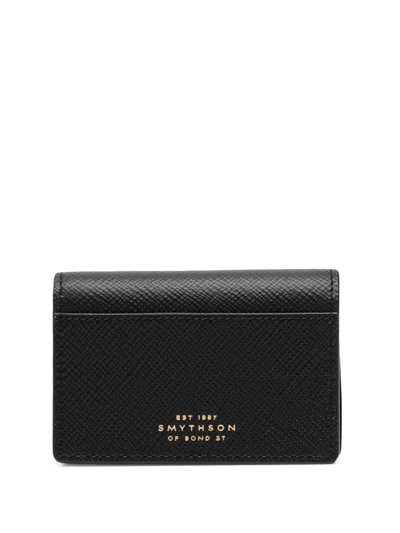 Shop Smythson Leather Foldover Wallet In Black