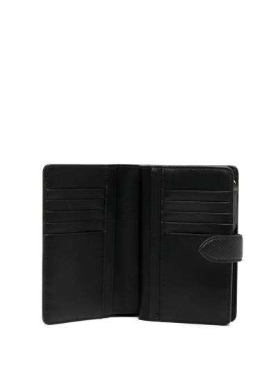 Smythson Bi-fold Leather Purse In Black