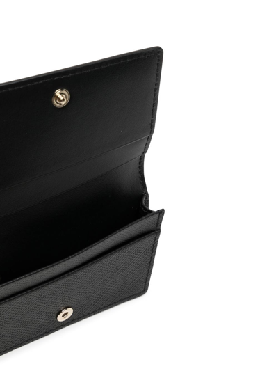 Smythson Leather Foldover Wallet In Black