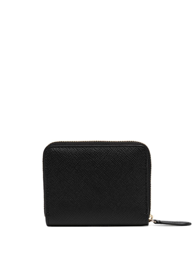 Smythson Panama Small Zipped Leather Purse In Black