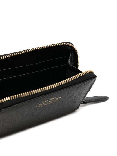 Smythson Panama Small Zipped Leather Purse In Black