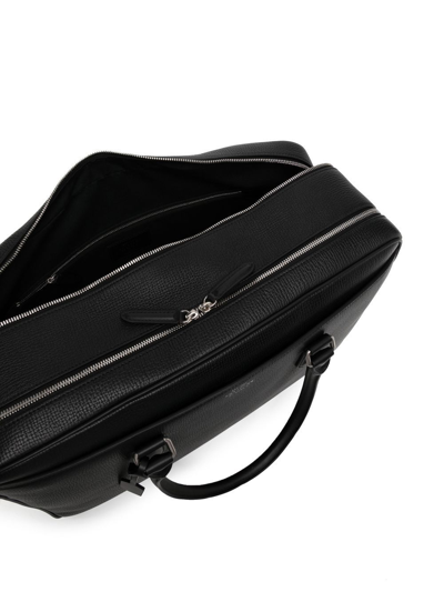 Smythson Leather Logo-stamp Holdall In Black