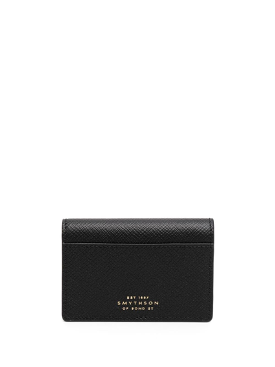 Smythson Folded Leather Wallet In Black