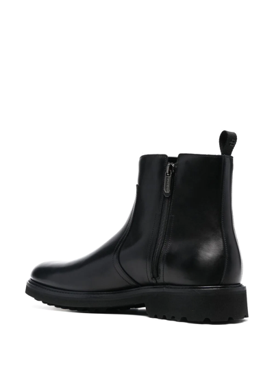 Shop Baldinini Engraved-logo Detail Ankle Boots In Black