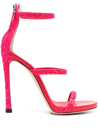 Shop Giuseppe Zanotti Harmony Glitter-detail Heeled Sandals In Pink